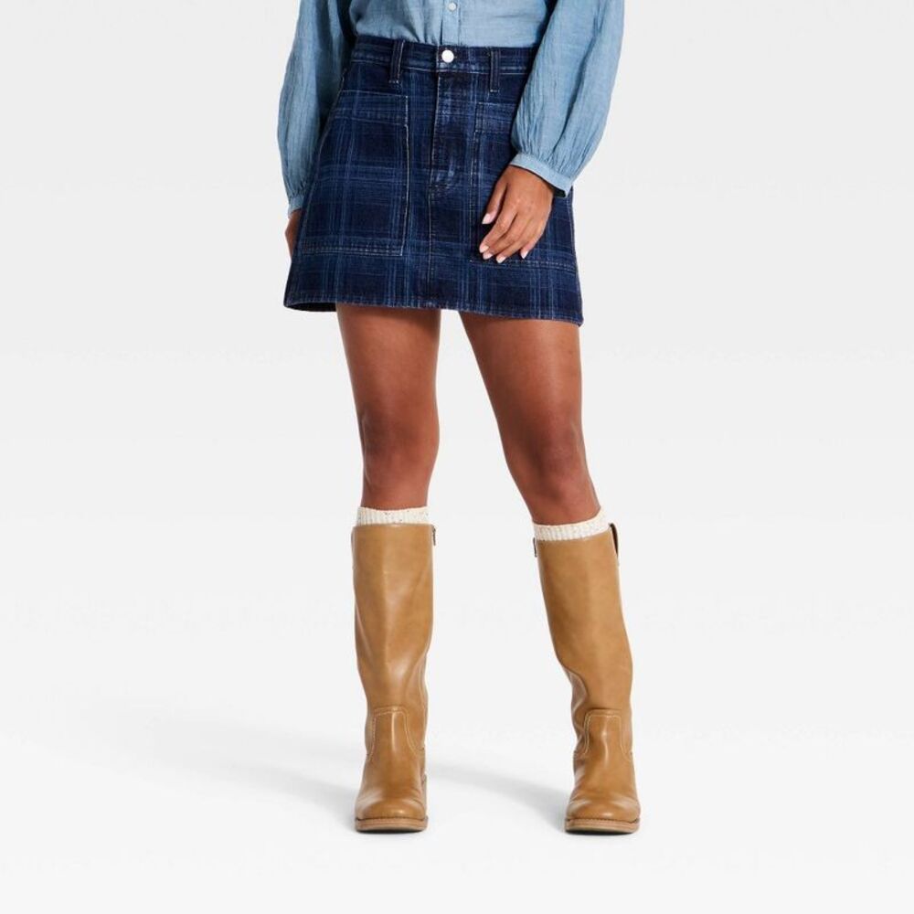 Women's Plaid Chore Mini Skirt - Universal Thread Plaid 2